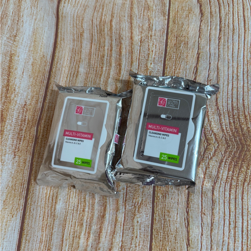 2- Global Beauty Care MULTI-VITAMIN Cleansing Wipes Vitamin A, B, C & E‎